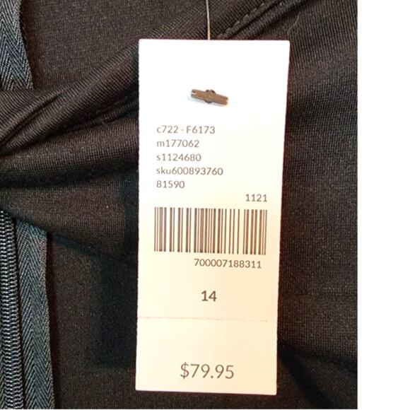 Lane Bryant Twist-Neck Ponte Sheath Black Dress Plus 14 NEW - Picture 6 of 12